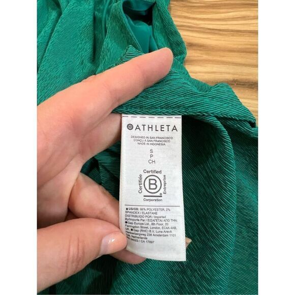 Athleta NWOT Echo Sleeveless Midi Dress Scoop Neck Lightweight Green Size S - Picture 7 of 8